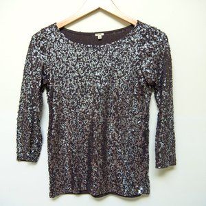 J. Crew sequined black sweater XS